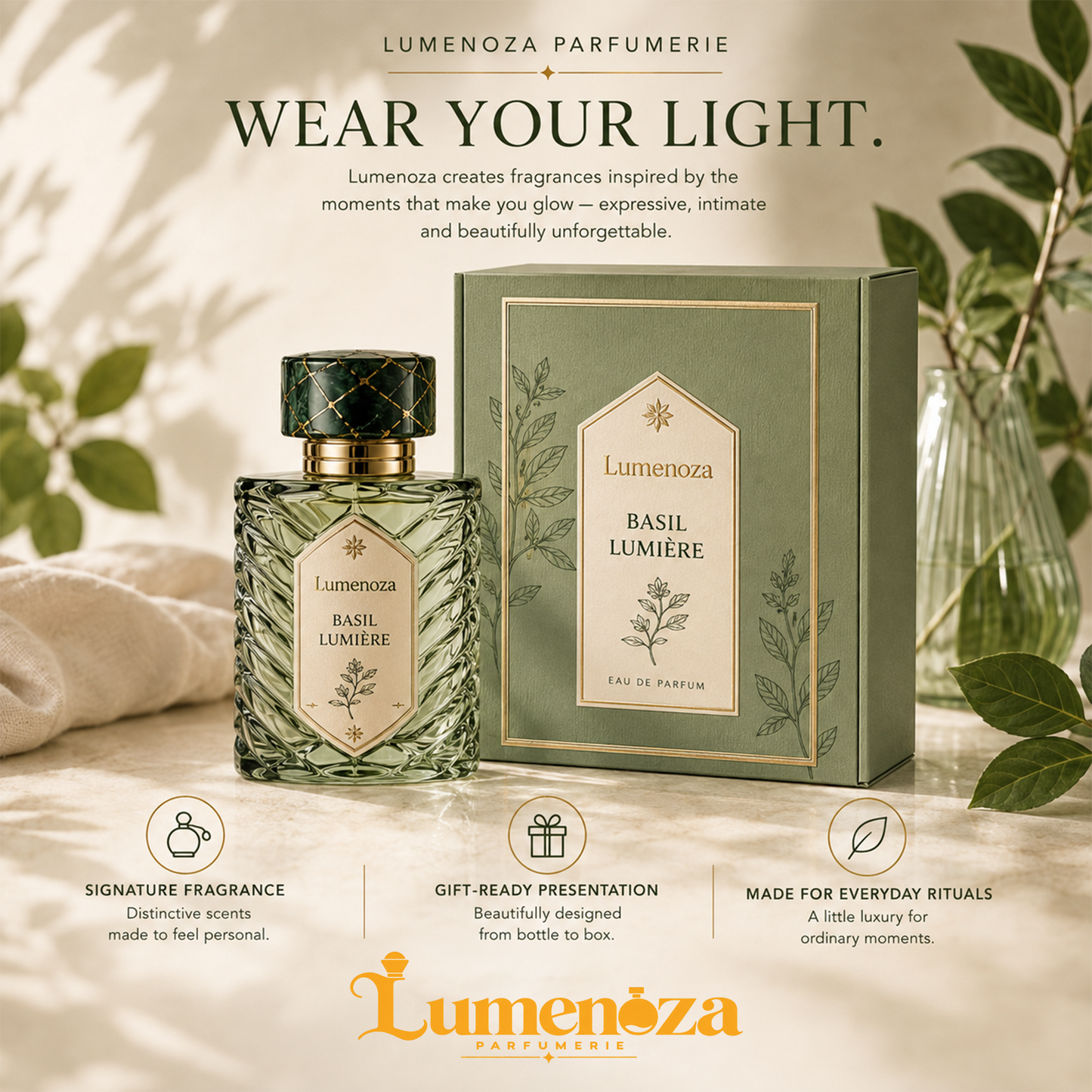 🌿 Lumenoza® BASIL LUMIÈRE Eau de Parfum