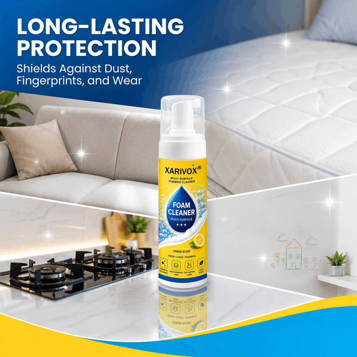 🔥Last Day 50% OFF🔥 Foam No-Rinse Cleaner — One Foam, More Surfaces for Tough Stains, Sofas, Carpets, Upholstery & Car Interiors