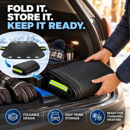 Car Windshield Protector Cover - Waterproof, All-Season Outdoor Wind Screen Shield for Most Vehicles (Snow, Ice, Frost, Dust, Rain Protection)