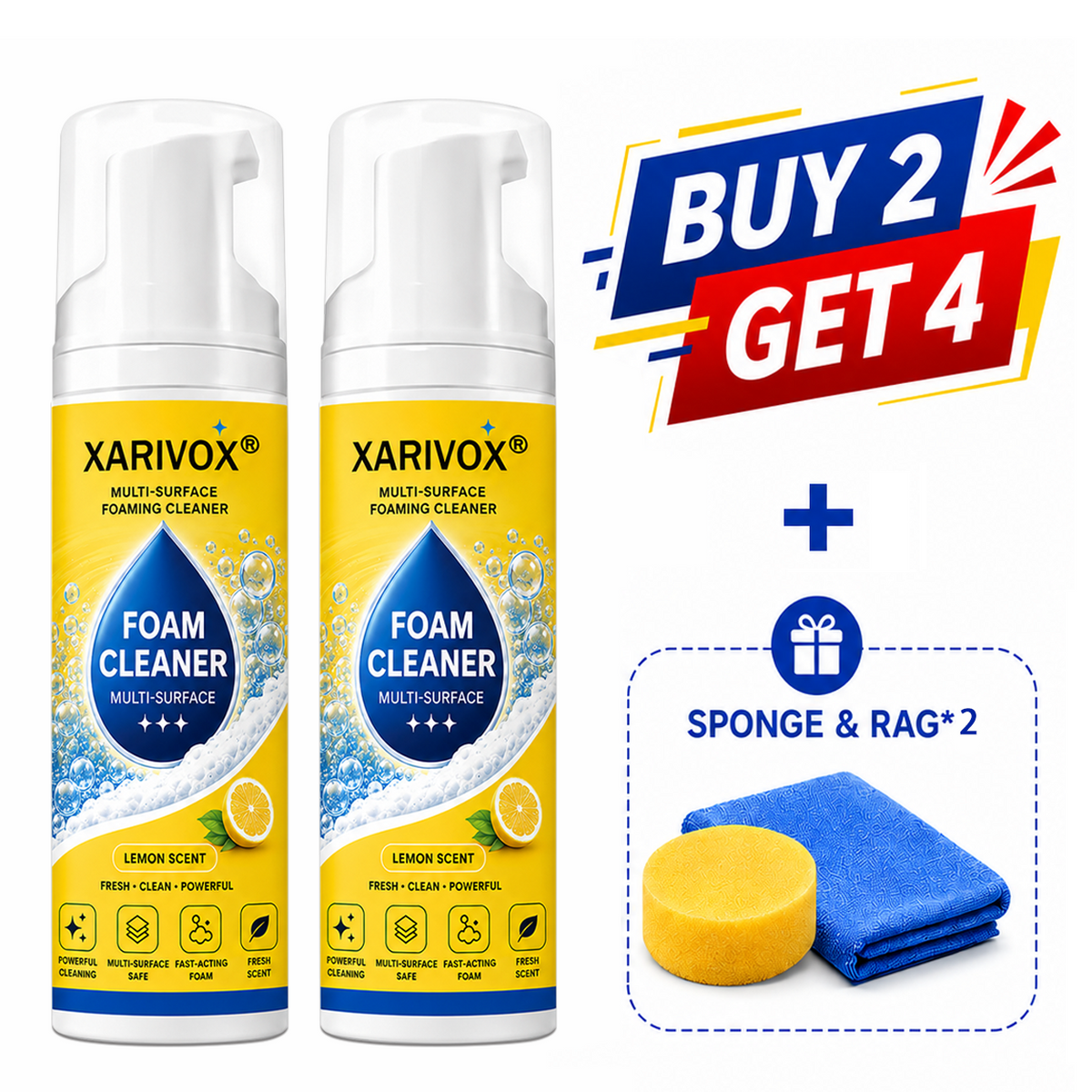 🔥Last Day 50% OFF🔥 Foam No-Rinse Cleaner — One Foam, More Surfaces for Tough Stains, Sofas, Carpets, Upholstery & Car Interiors