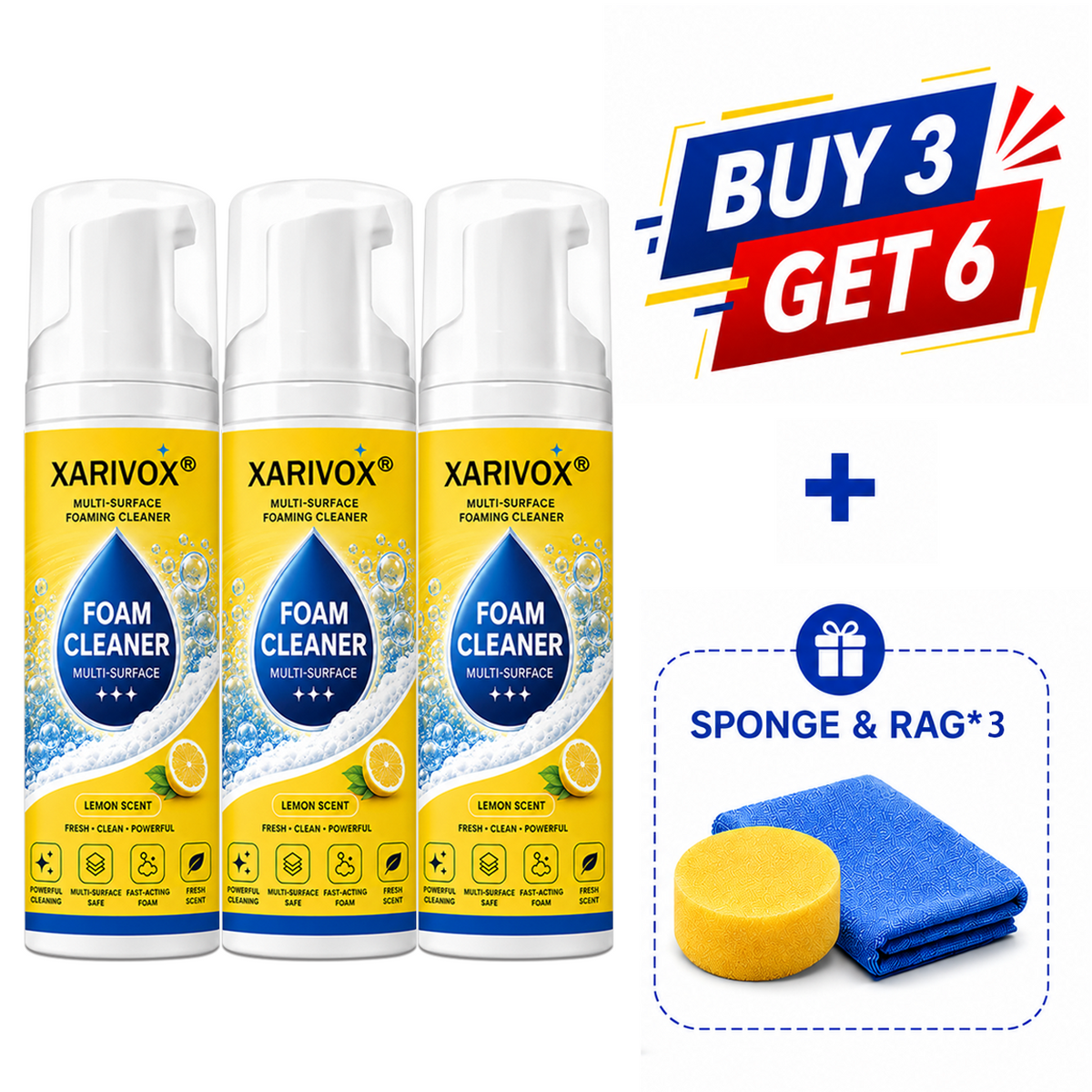 🔥Last Day 50% OFF🔥 Foam No-Rinse Cleaner — One Foam, More Surfaces for Tough Stains, Sofas, Carpets, Upholstery & Car Interiors