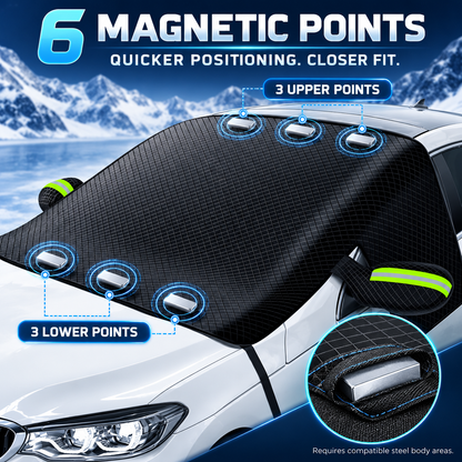 Car Windshield Protector Cover - Waterproof, All-Season Outdoor Wind Screen Shield for Most Vehicles (Snow, Ice, Frost, Dust, Rain Protection)