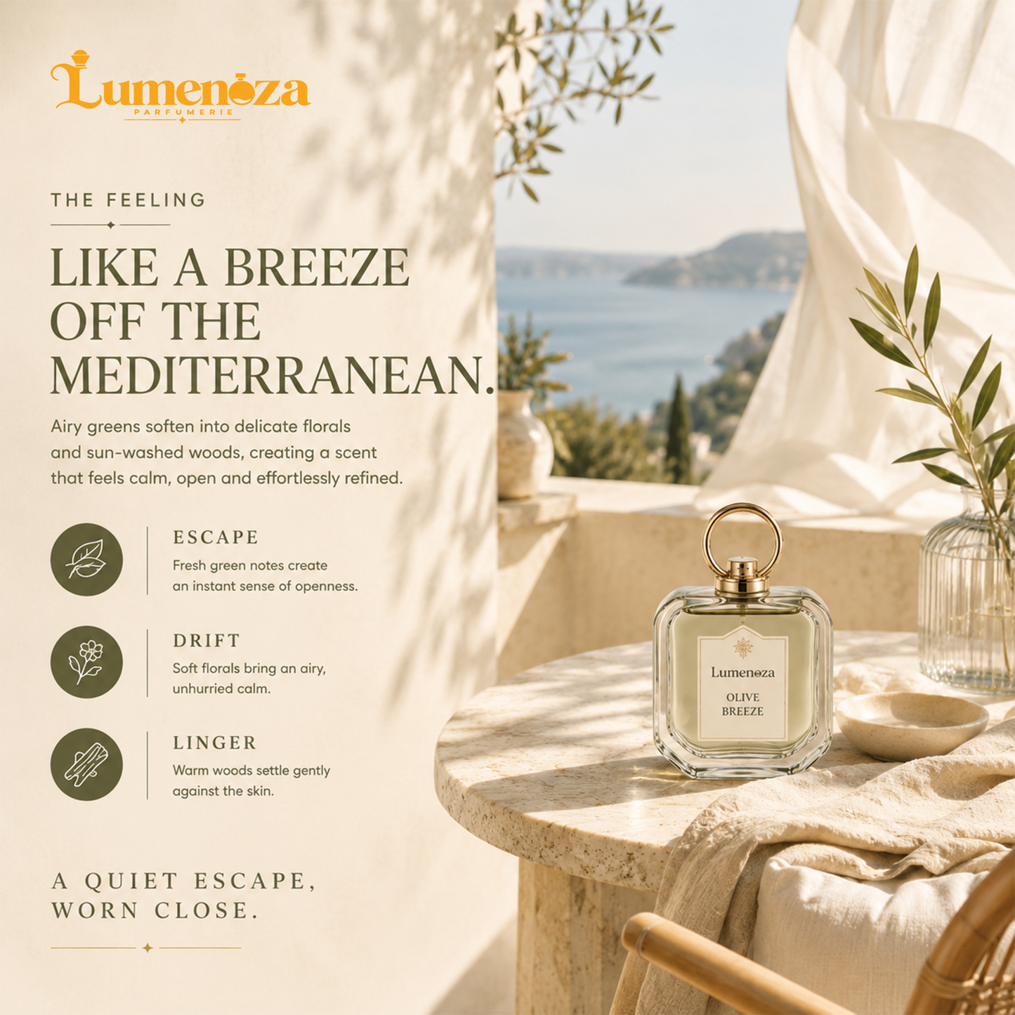 🌿 Lumenoza® OLIVE BREEZE Eau de Parfum