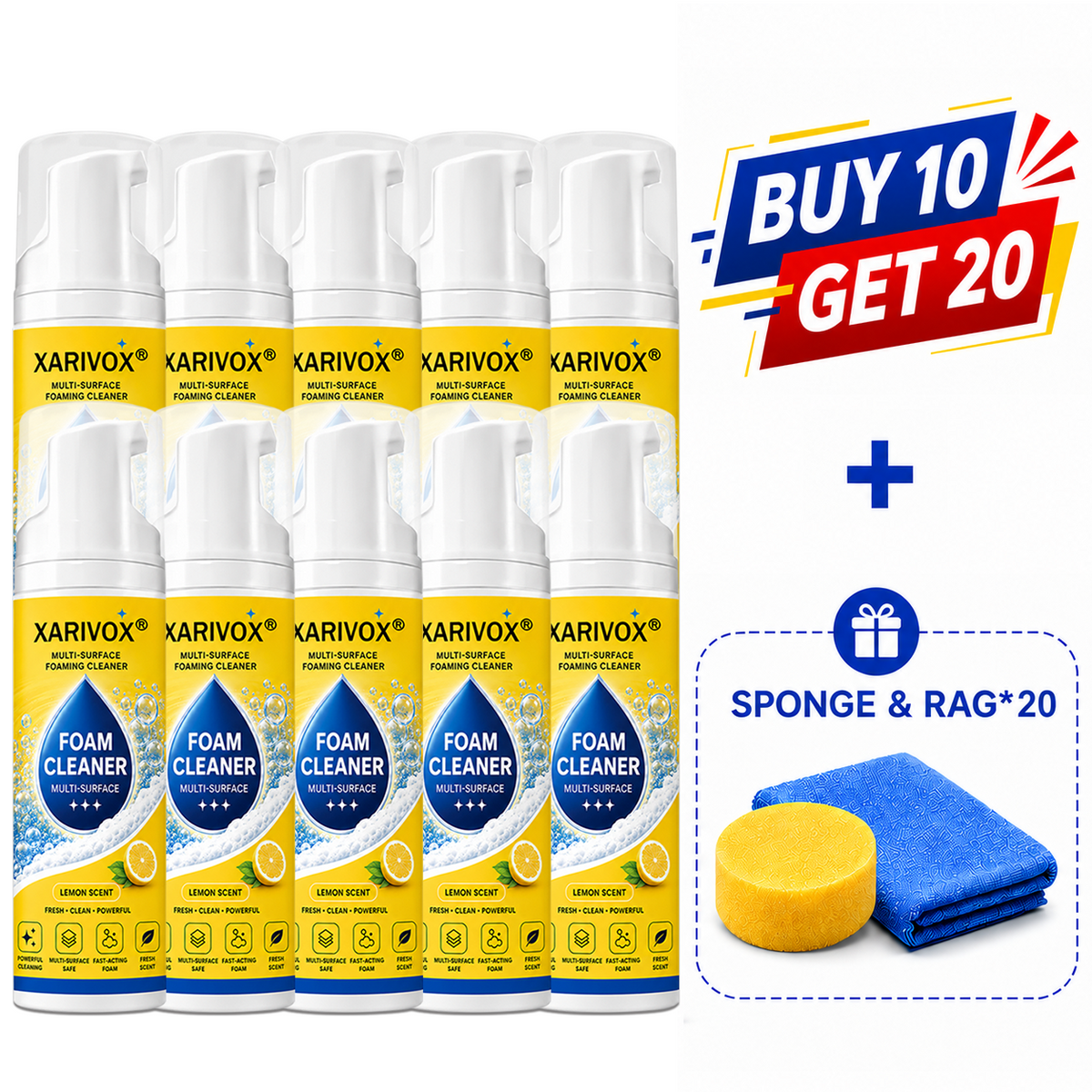 🔥Last Day 50% OFF🔥 Foam No-Rinse Cleaner — One Foam, More Surfaces for Tough Stains, Sofas, Carpets, Upholstery & Car Interiors